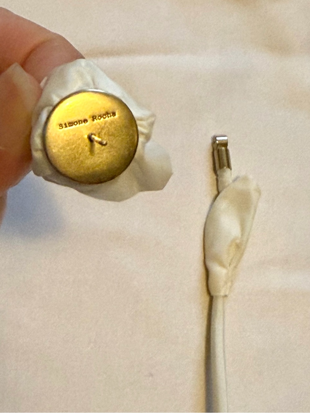 Rare Simone Rocha Cream rose stem earrings - Picture 2 of 6